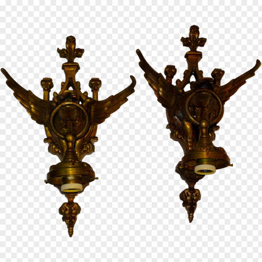 Plaque Bronze Sconce Light Fixture Lighting PNG