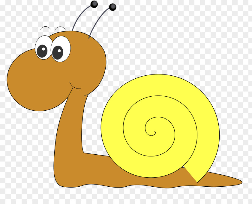 Yellow Brown Snail Shell Cartoon Schnecken Gastropods Escargot Clip Art PNG