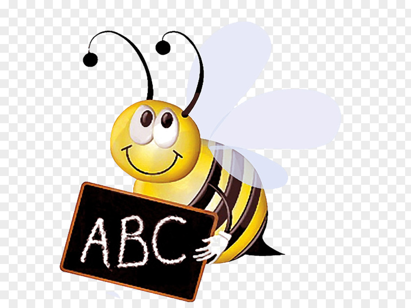 Happy Smiley Bee Cartoon PNG