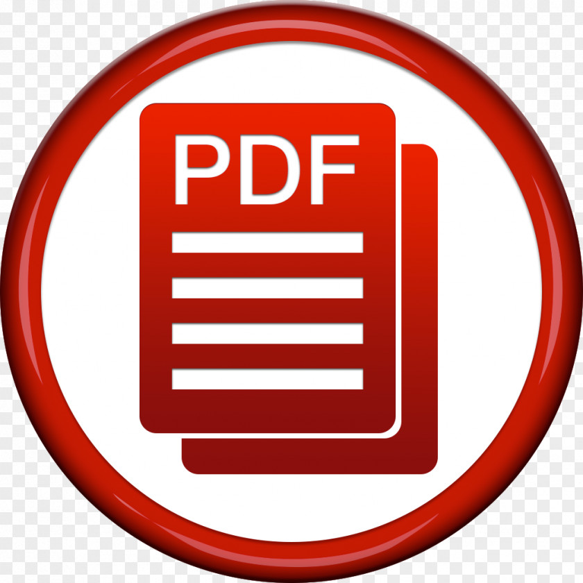 Red Circle With Pdf Icon Portable Document Format Adobe Acrobat Button PNG