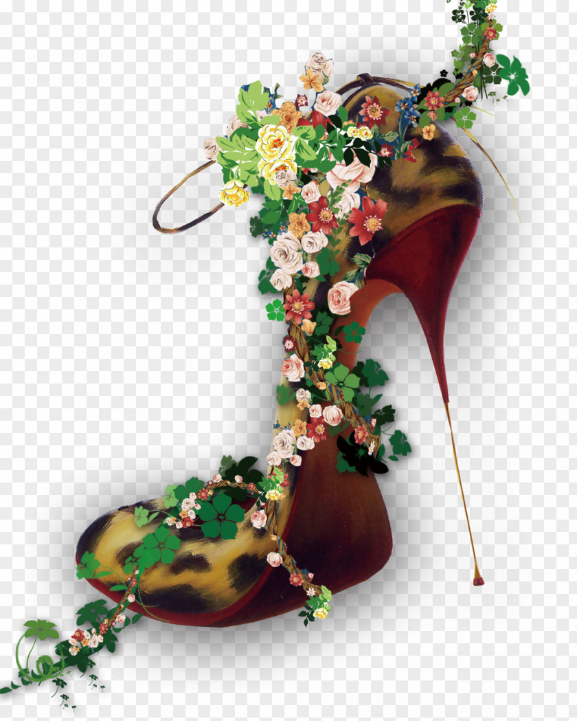 Entwined High-heeled Shoe Women's LEGAVE Kitty Pumps Adult Shoes Image Flower PNG
