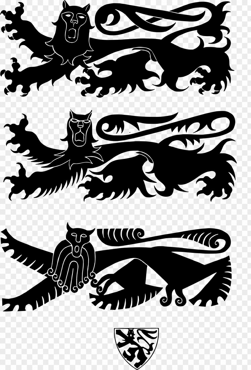 Lion Heraldry Clip Art PNG