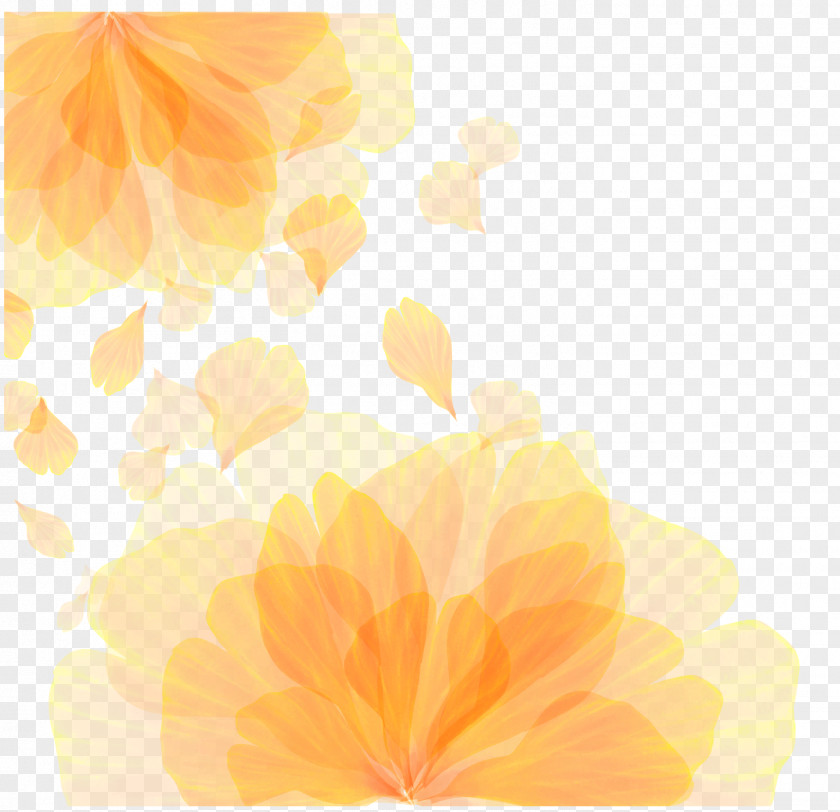 Vector Orange Flower Pattern Texture Computer Wallpaper PNG
