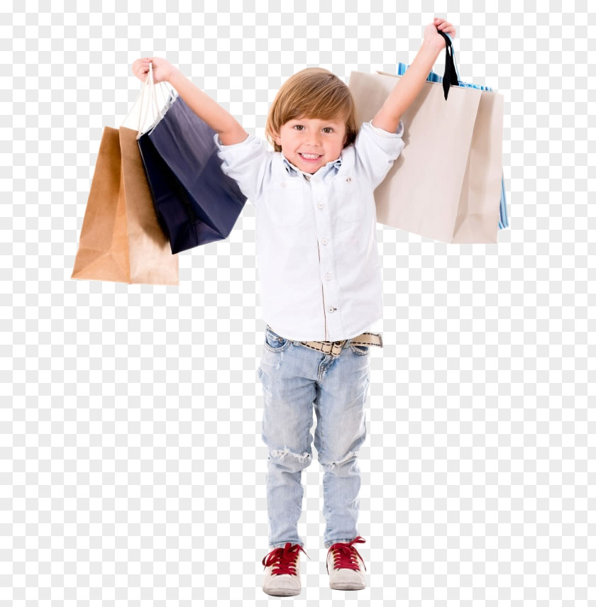 Foreign Boy Raising Paper Bag Shopping Child Stock Photography PNG