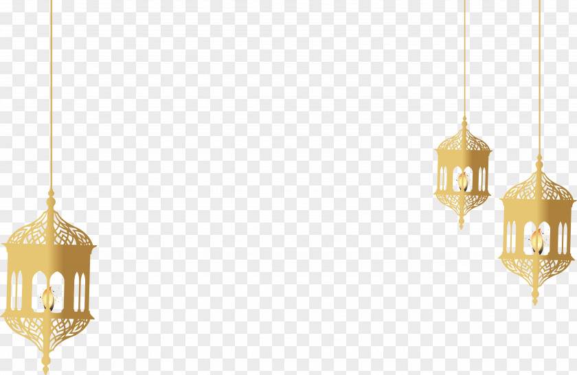 Golden Religious Holiday Lamp Ornaments Yellow Lighting Pattern PNG