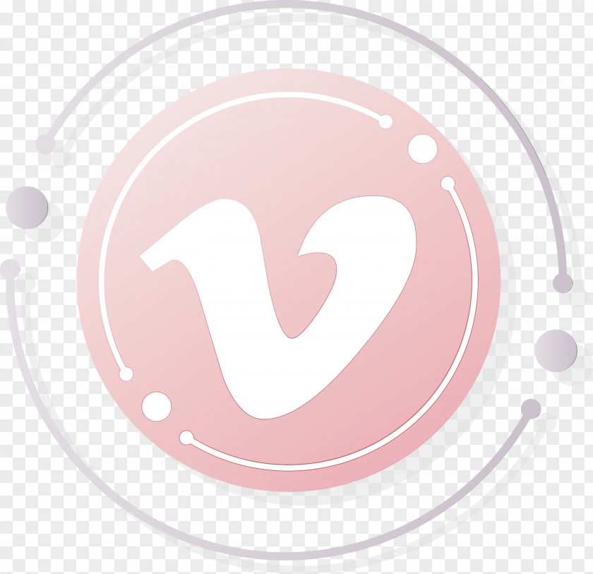 Vimeo Icon V Letter Logo Watercolor PNG