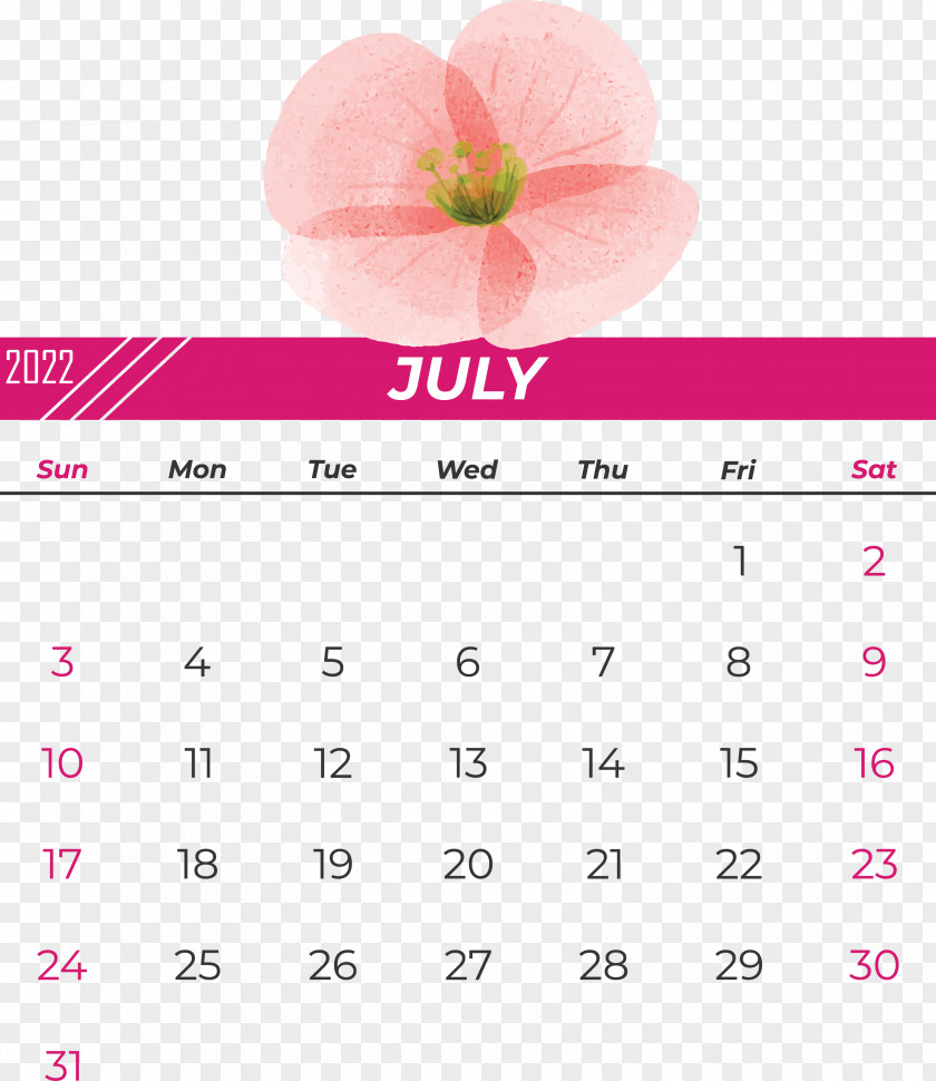 Calendar Font Pink M Petal Flower PNG