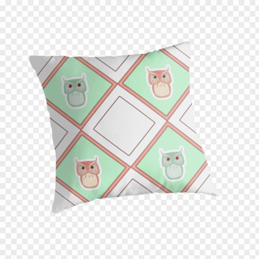 Owl Pattern Throw Pillows Cushion Green Rectangle PNG