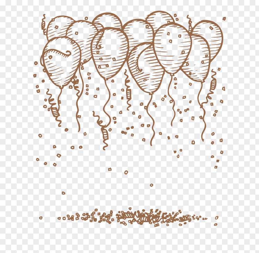Party Drawing Sketch Confetti Ink PNG