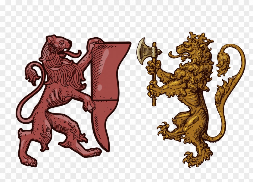 Aristocratic Family Emblem Lion Clip Art PNG