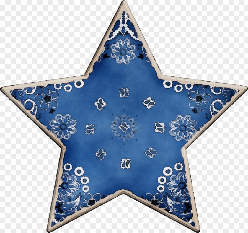 Snowflake Electric Blue Christmas Ornament PNG