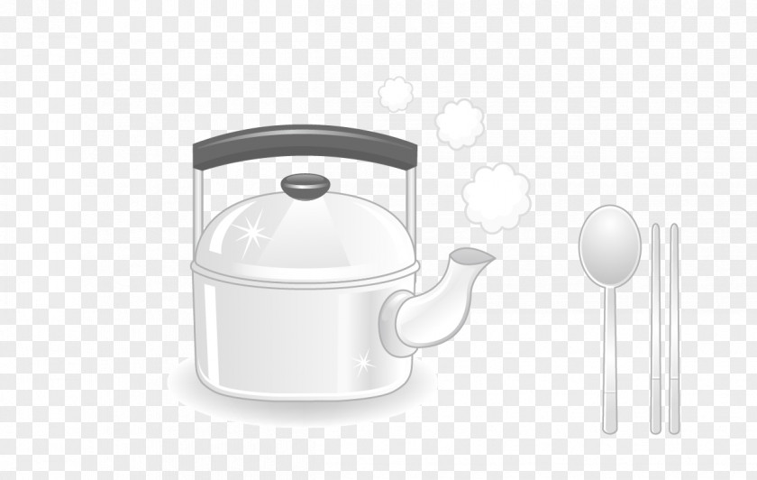 Vector Kettle Spoon Chopsticks Creative Coffee Cup Ceramic Lid Mug PNG