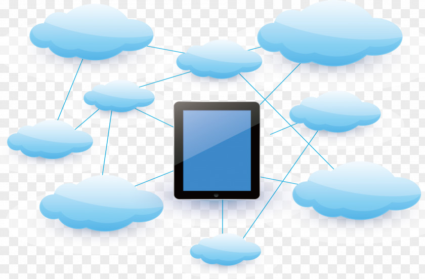 Black Flat Cloud Computing Model Wallpaper PNG