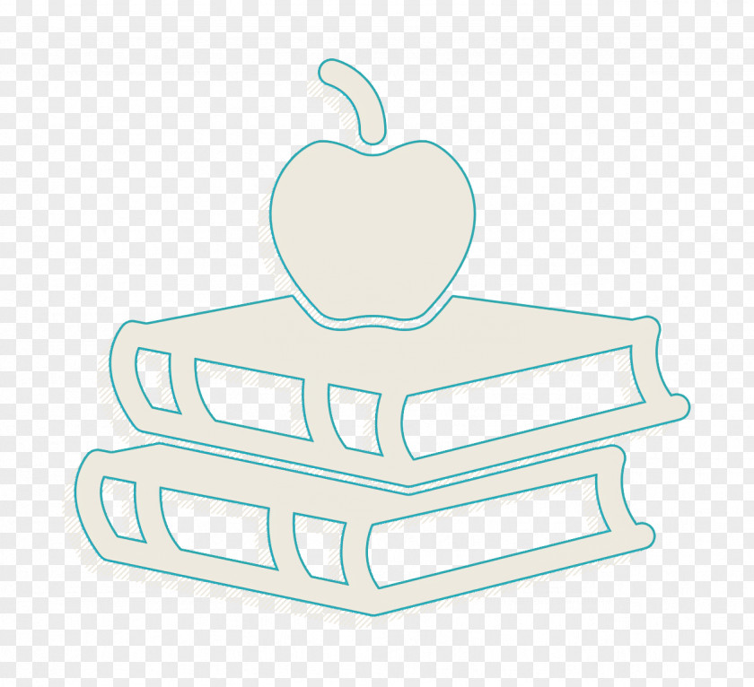 Book Icon Education Lite Two Books With Apple On Top PNG