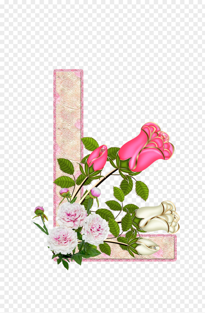 Flower Letter Alphabet Garden Roses Floral Design PNG