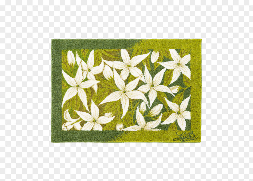 Jasmine Material Green White Mat 風呂マット Pastel PNG
