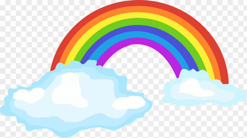 Rainbow WITH CLOUDS Light Clip Art PNG