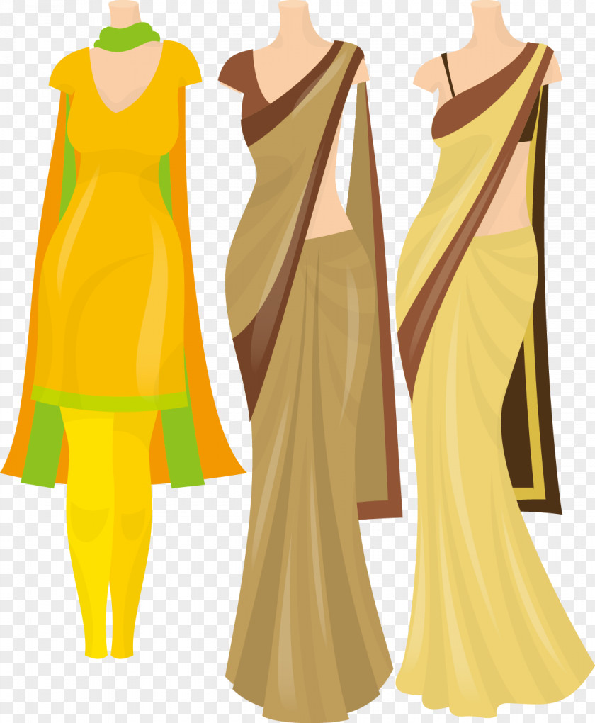 Retro Women Clothing In India Dress Weddings Clip Art PNG