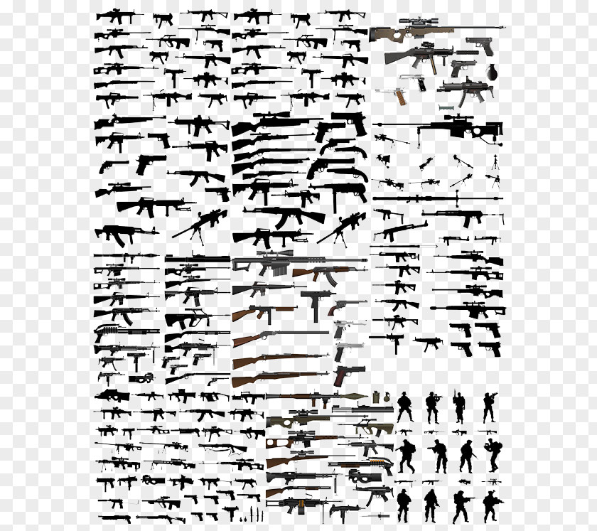 A Variety Of Machine Guns Firearm Weapon Gun PNG