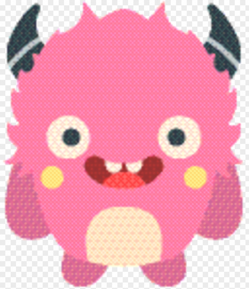 Magenta Snout Monster Cartoon PNG