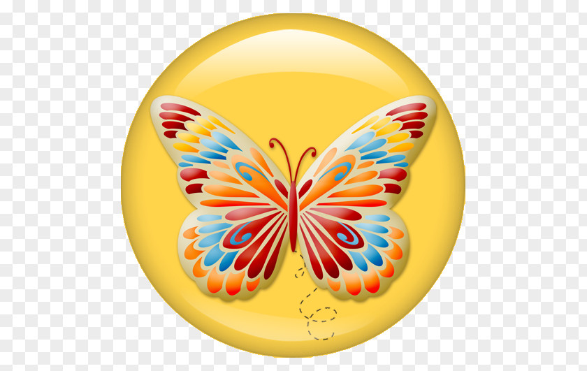 Butterfly Crystal Button Monarch Insect Illustration PNG