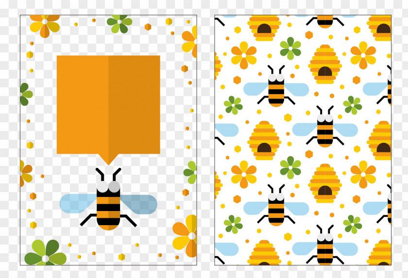 Bee Pattern Beehive Honey PNG
