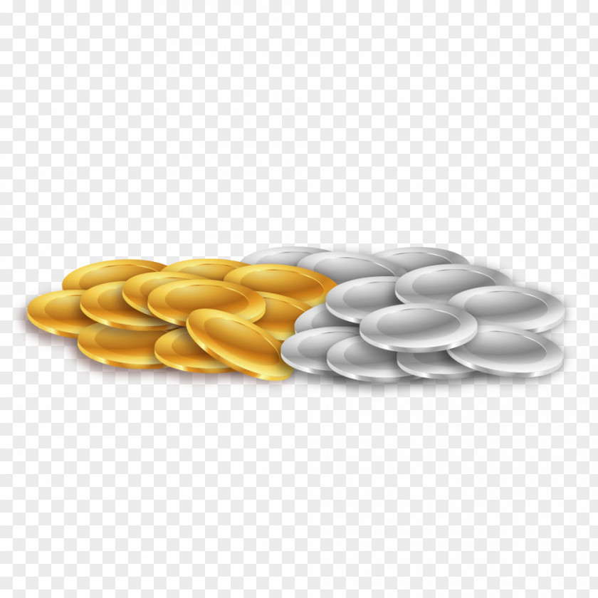 Gold And Silver Coins Pile Coin PNG