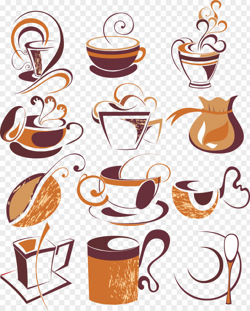 Artwork Coffee Element Turkish Cappuccino Cafe Cup PNG