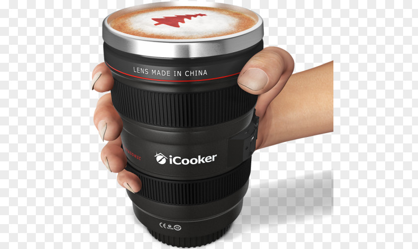 Metal Cup Camera Lens Coffee Mug Thermoses PNG