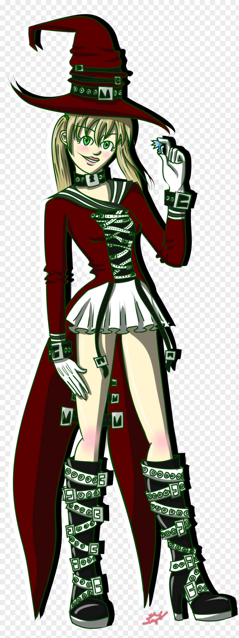 Witch Fiction Cartoon Costume Design PNG
