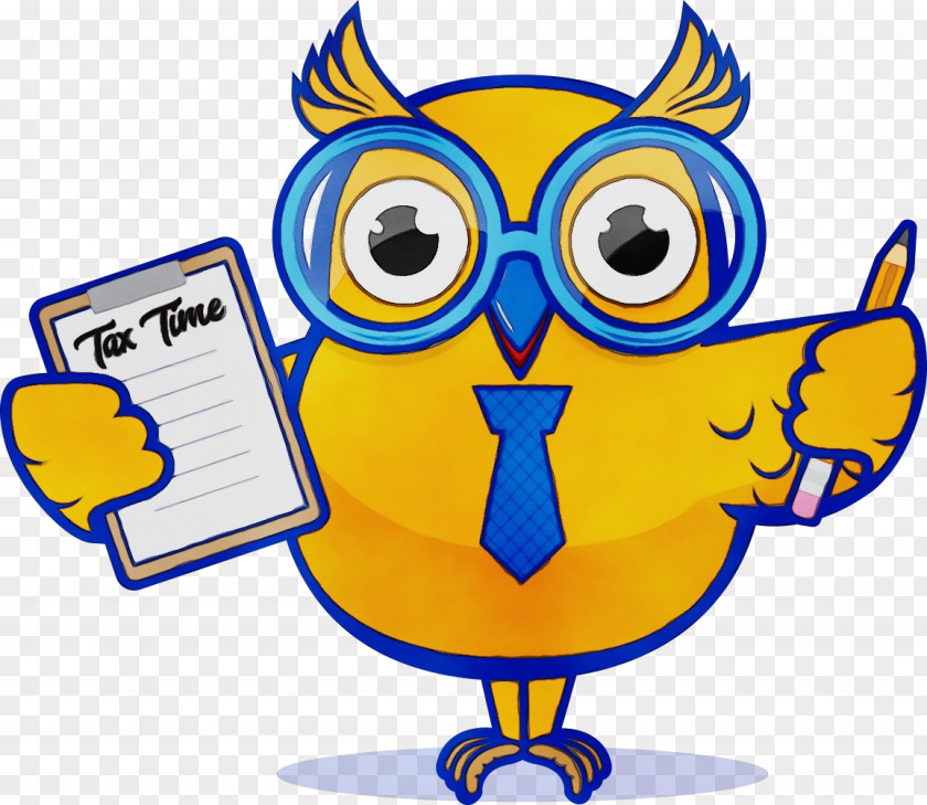 Bird Of Prey Yellow Cartoon Clip Art Owl Line PNG