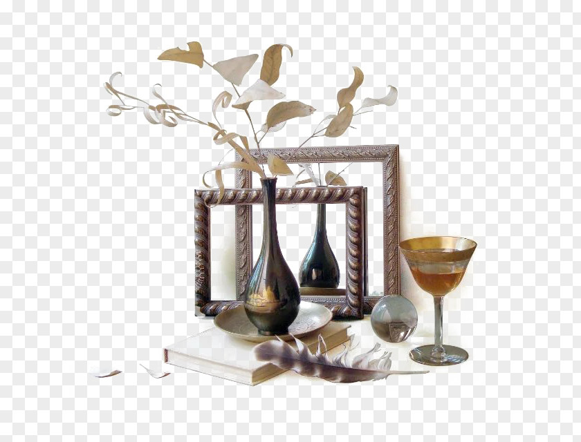 Bottle Inserted Leaves Leaf Glass PNG