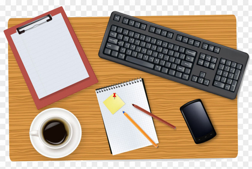 Clip Board And Keyboard Smartphone Computer Laptop Table PNG