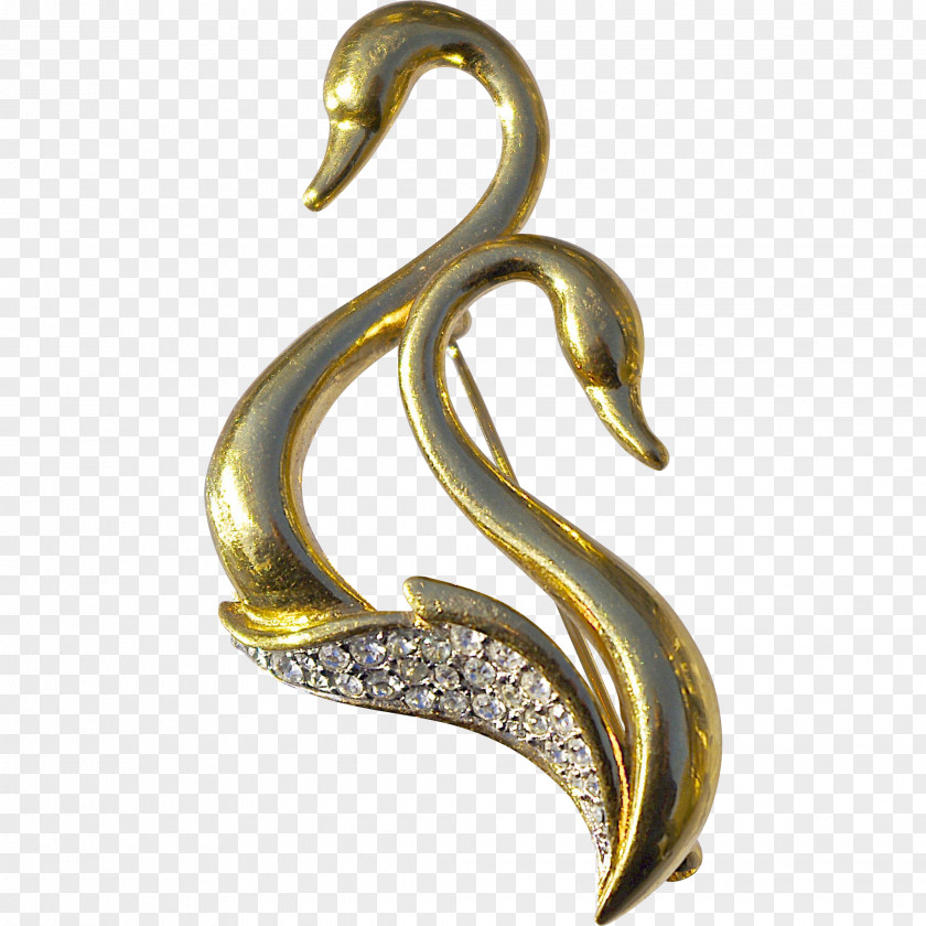 Swan Brooch Cygnini Swarovski AG Silver Crystal PNG