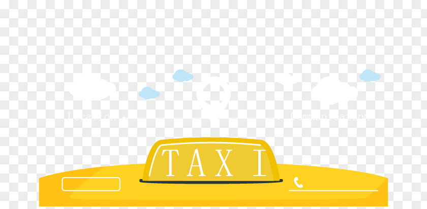 Vector Hand-drawn Taxi Brand Material Yellow Pattern PNG