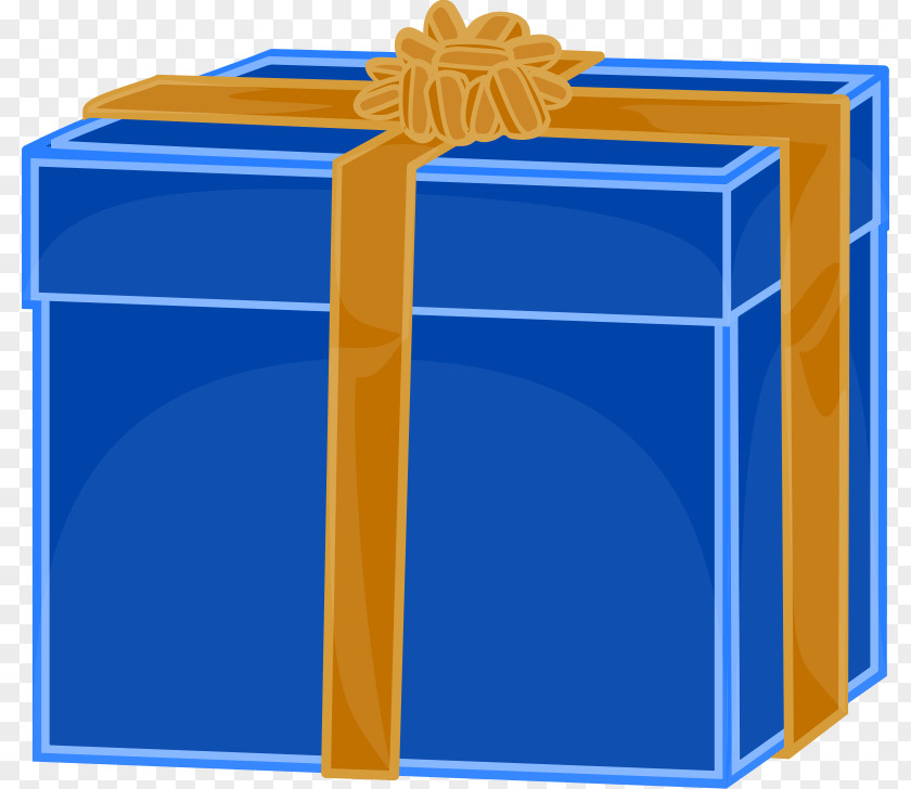 Blue Ribbon Clipart Gift Decorative Box Clip Art PNG
