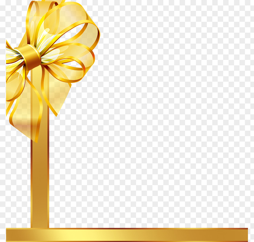 Gold Ribbon Gift Clip Art PNG