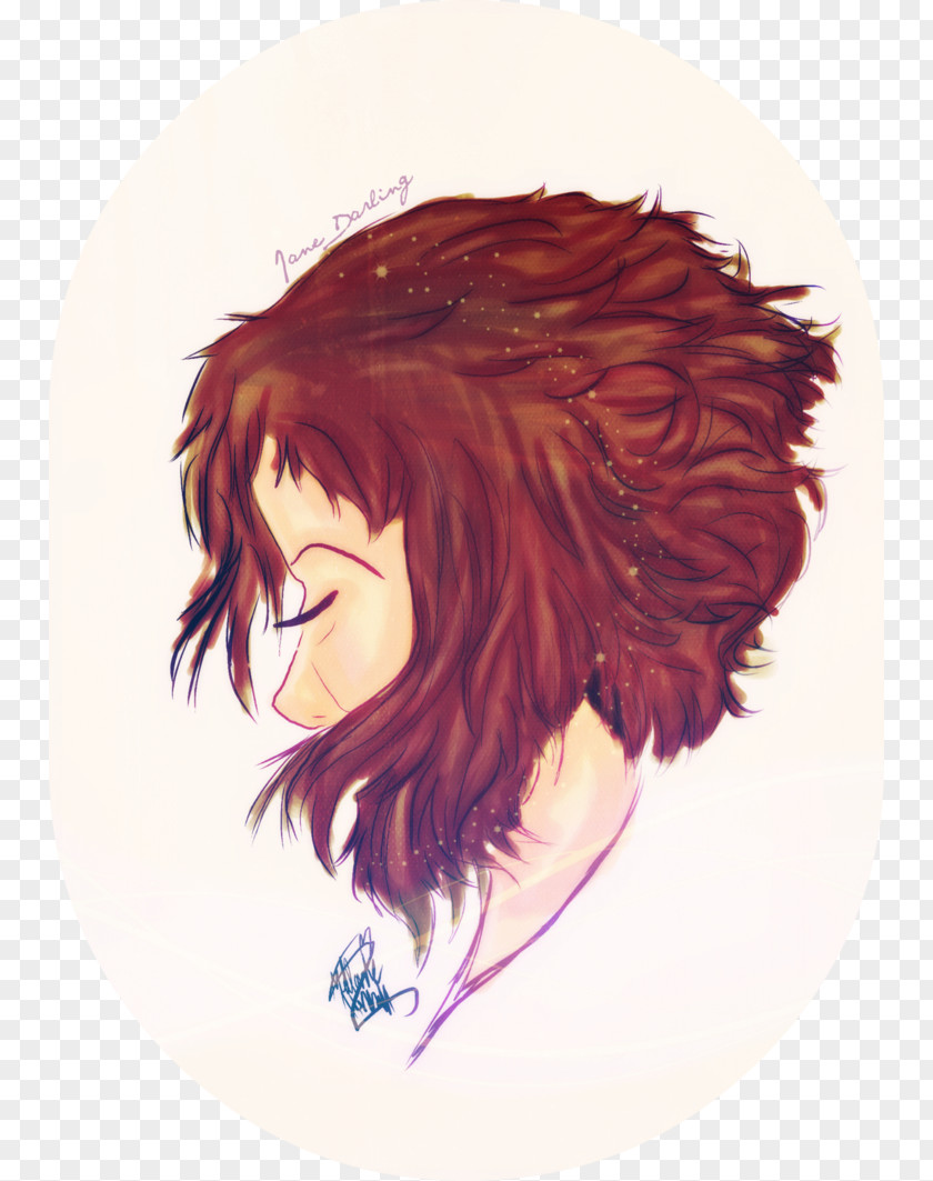 Never Let Them See You Cry Hair Coloring Illustration Brown Red Violet PNG