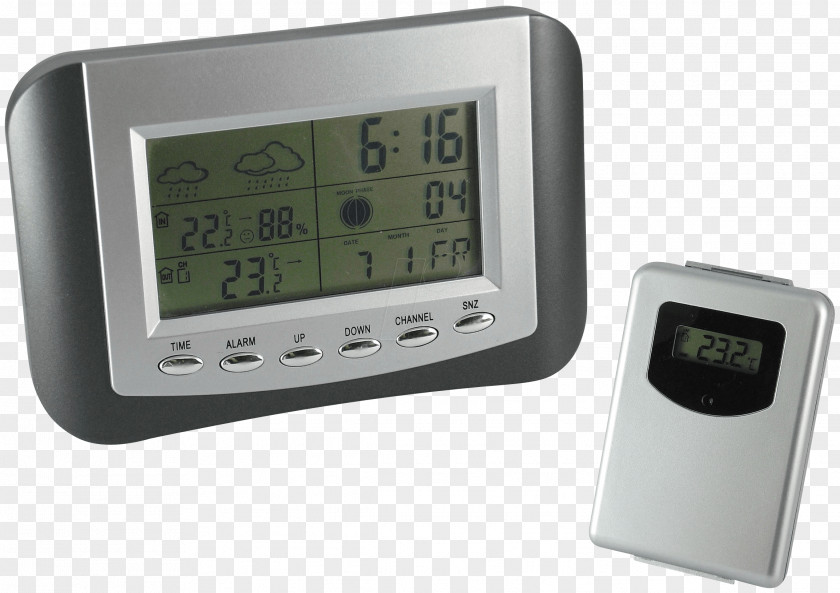 Weather Station Radio Clock Atmospheric Pressure Thermometer PNG