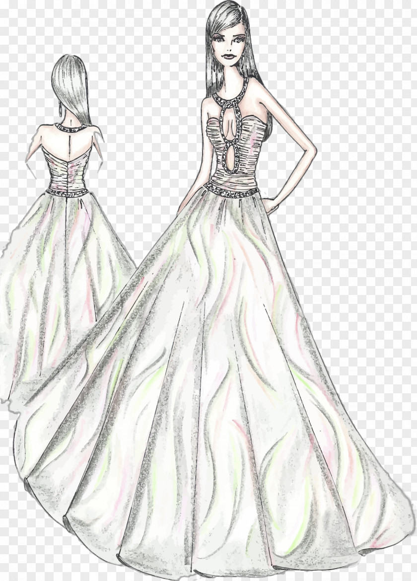 Fashion Illustration Dress Woman Sketch PNG