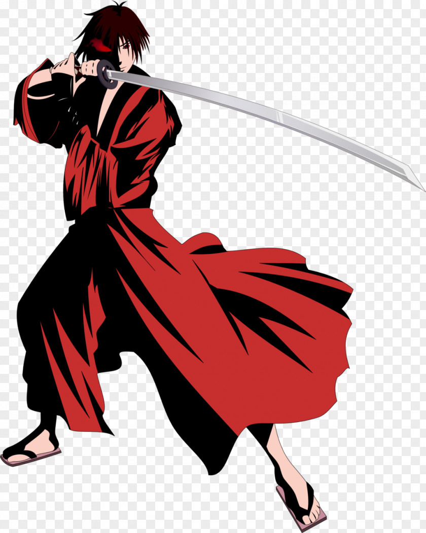 Kenshin Himura Samurai Rurouni Anime PNG , samurai clipart PNG