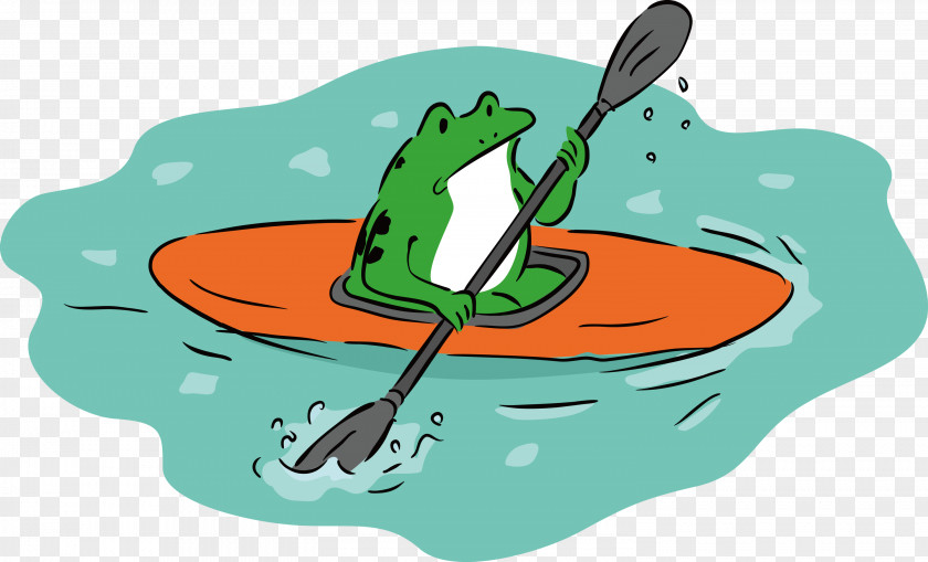 Chōjū-jinbutsu-giga Frogs Ukiyo-e Cartoon Canoe PNG