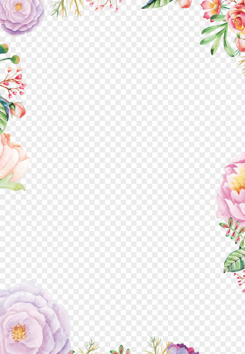 Pattern Border Paper Flower Drawing PNG