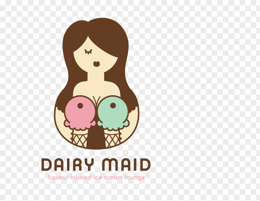 Picture Of A Maid Ice Cream Logo Dairy Products PNG