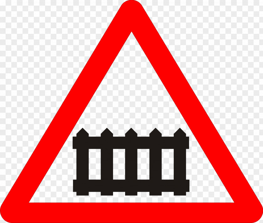 Train Rail Transport Level Crossing Traffic Sign Warning PNG