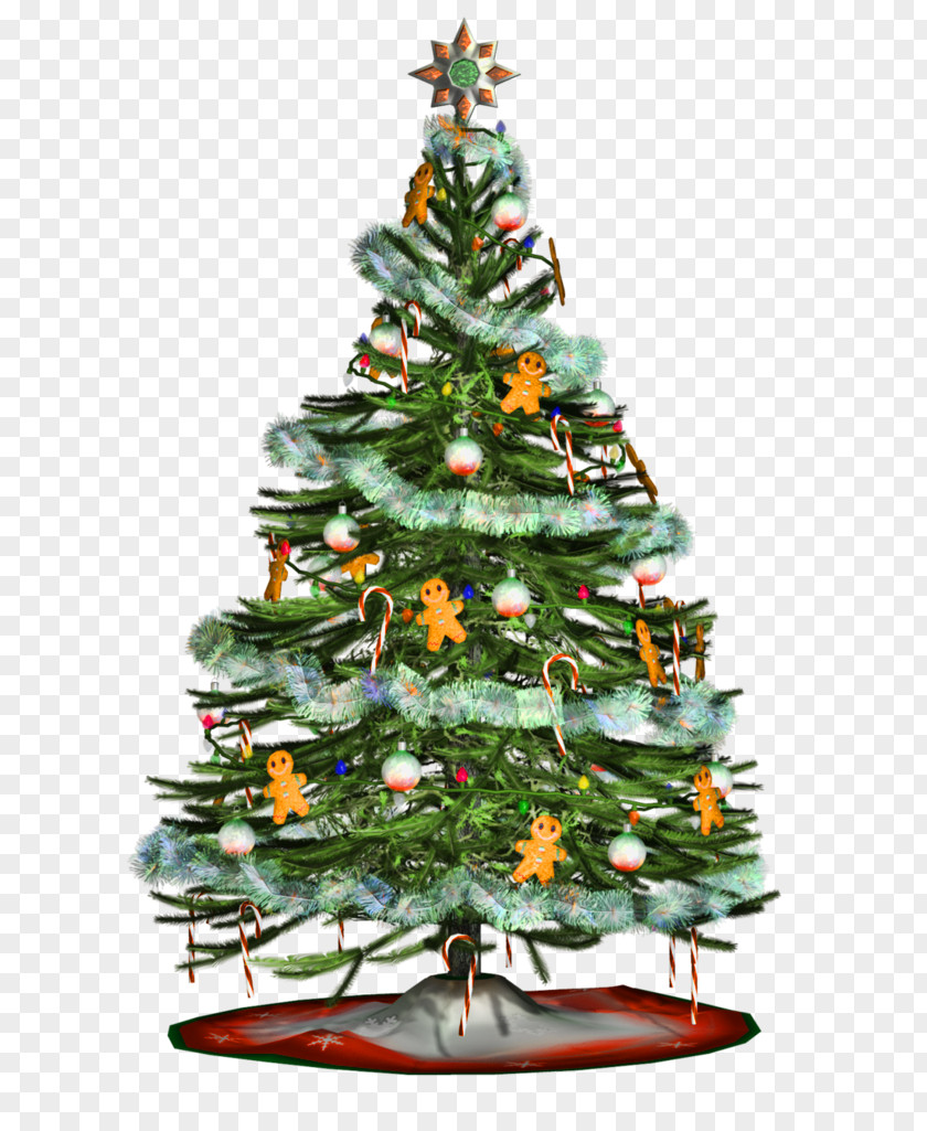 Christmas Tree Tinsel Clip Art PNG