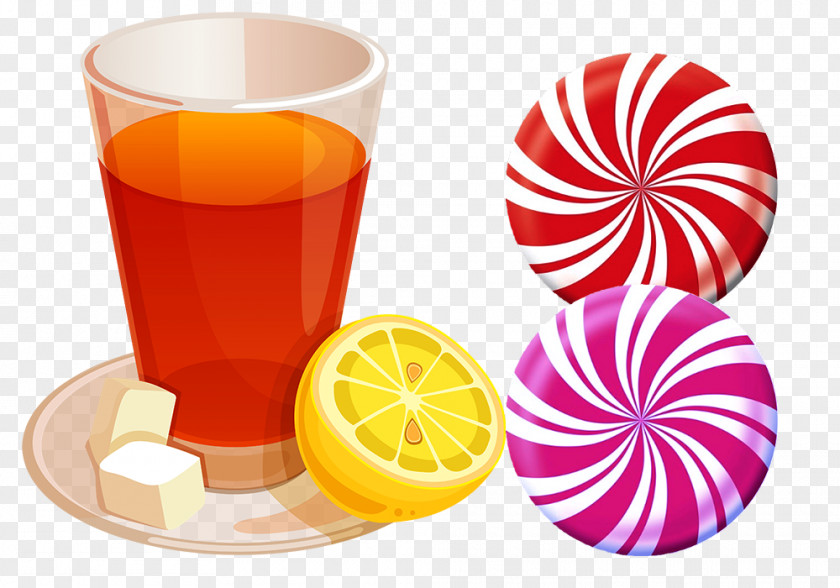 Glass Cup And Delicious Candy Coffee Juice Tea Espresso Clip Art PNG