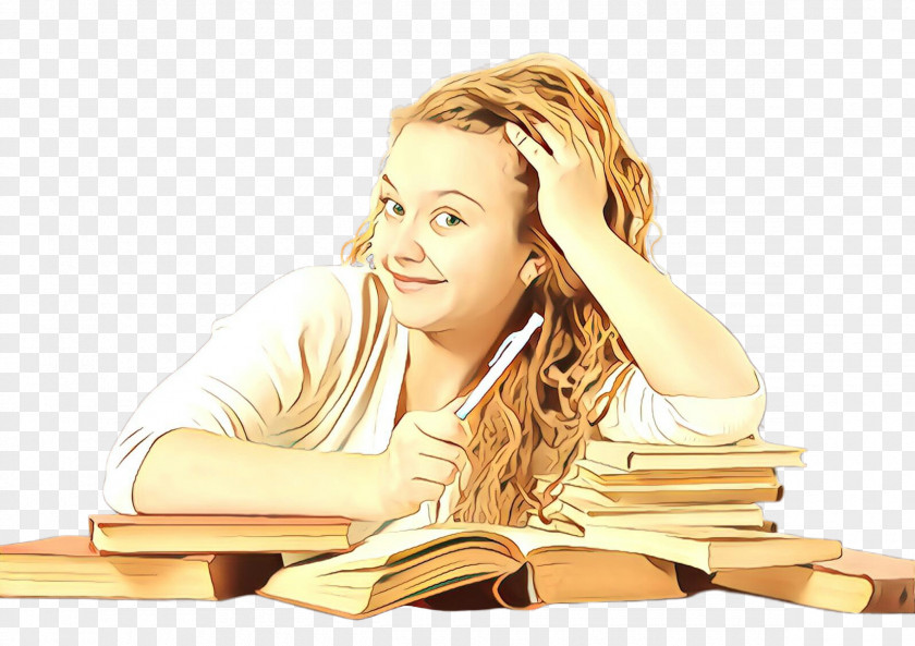 Happy Sitting Learning Chin Forehead Reading PNG
