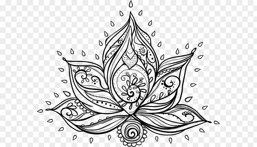 Style Flower Line Art PNG