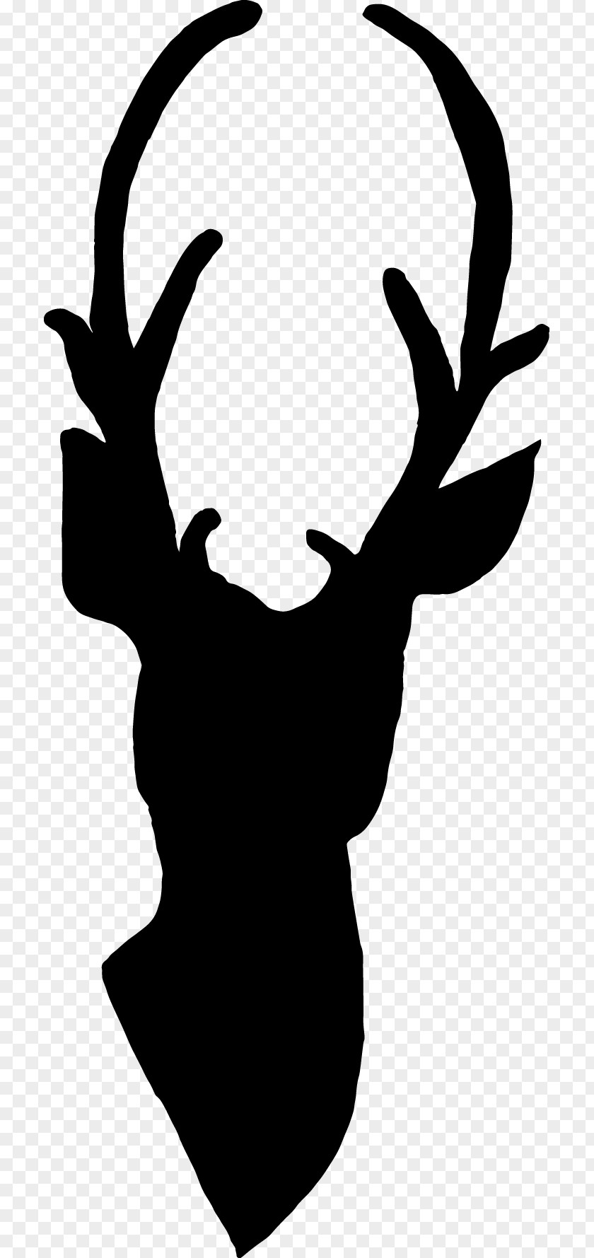 Deer Silhouette Antler Line Art Clip PNG